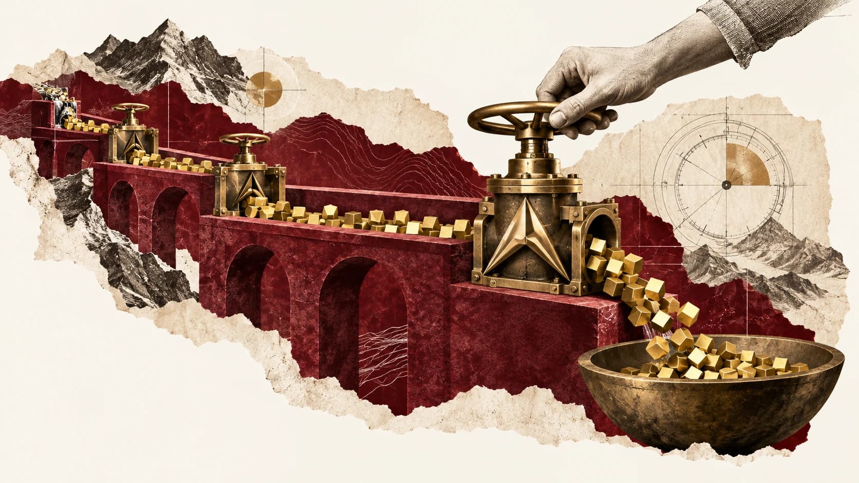 Ilustración editorial: Webinar Der Weg des Geldes